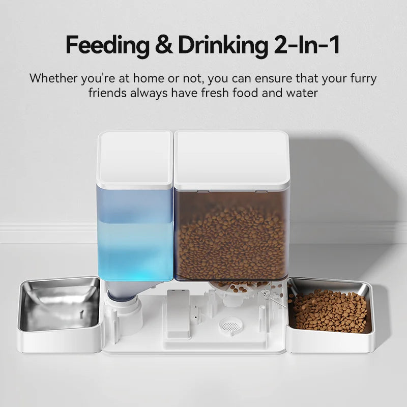 All-in-One Automatic Pet Feeder & Water Dispenser with Smart App Control