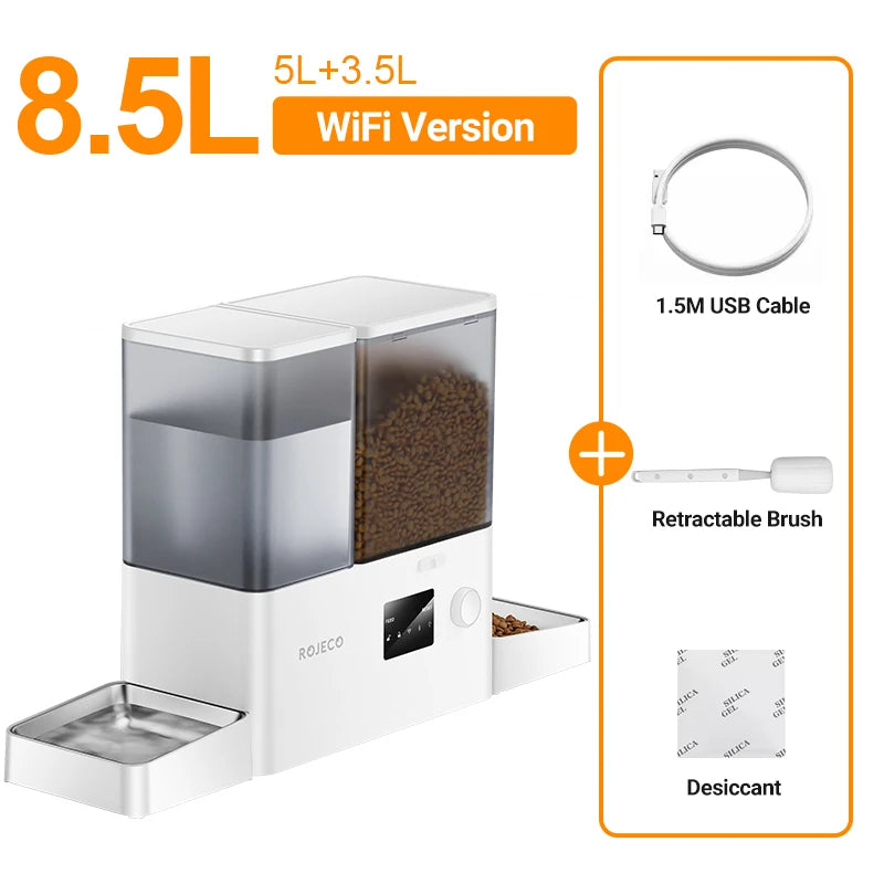 All-in-One Automatic Pet Feeder & Water Dispenser with Smart App Control