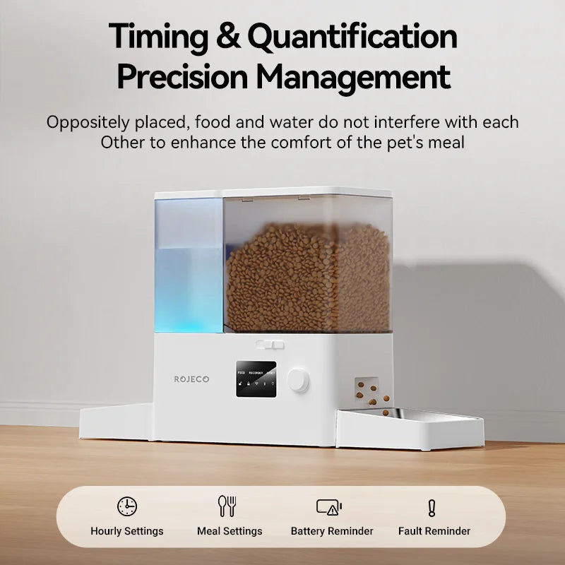 All-in-One Automatic Pet Feeder & Water Dispenser with Smart App Control