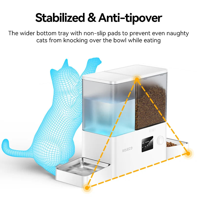All-in-One Automatic Pet Feeder & Water Dispenser with Smart App Control