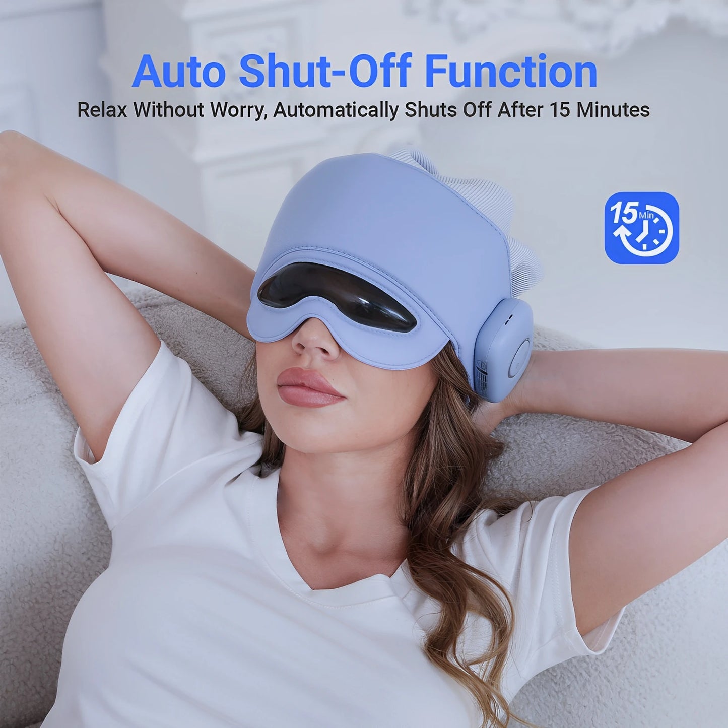 Smart Head & Eye Massager with Heat - Bluetooth App Control for Stress & Fatigue Relief
